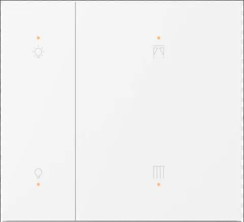 Metal Button Set for KNX Waltz Push Button Sensor, 2-Gang, light through dot, baking