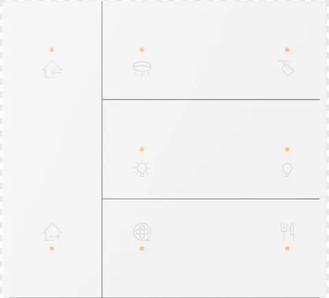 Metal Button Set for KNX Waltz Push Button Sensor, 4 Gang, light through dot, baking