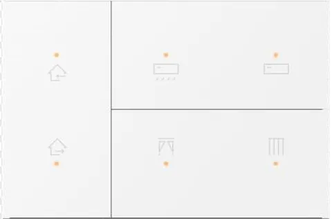 Metal Button Set for KNX Waltz Touch+ Pad, light through dot, baking finish white